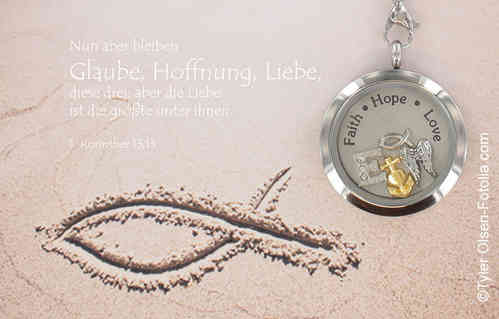 Medaillon Konfirmation "Glaube, Hoffnung, Liebe" - Modell 3